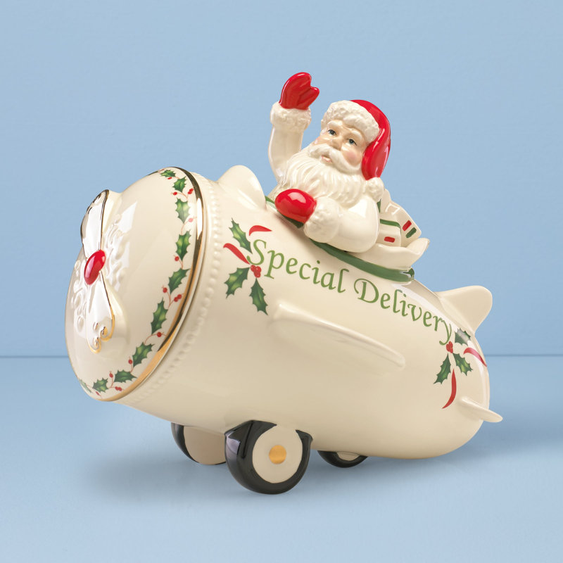 Lenox COUNTDOWN T'IL CHRISTMAS Holiday Airplane Cookie Jar